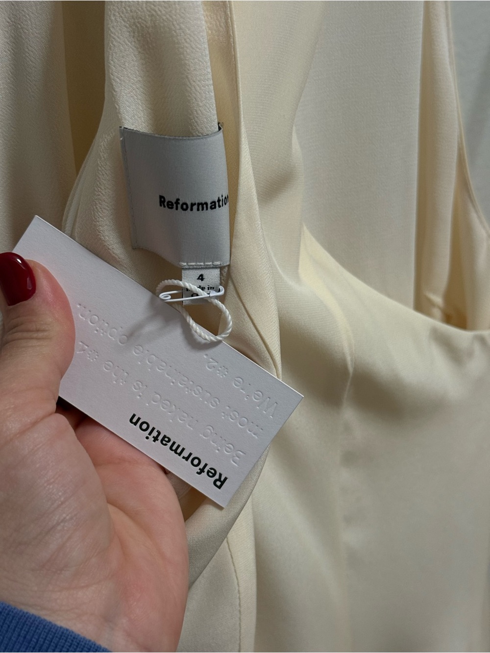 Reformation Katelyn ivory silk dress fior de latte halter maxi formal bridal NWT - Picture 10 of 10